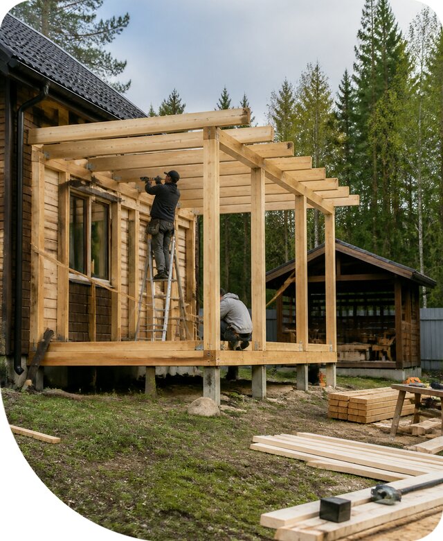 Строительство пристроек и построек на участке в Ржеве